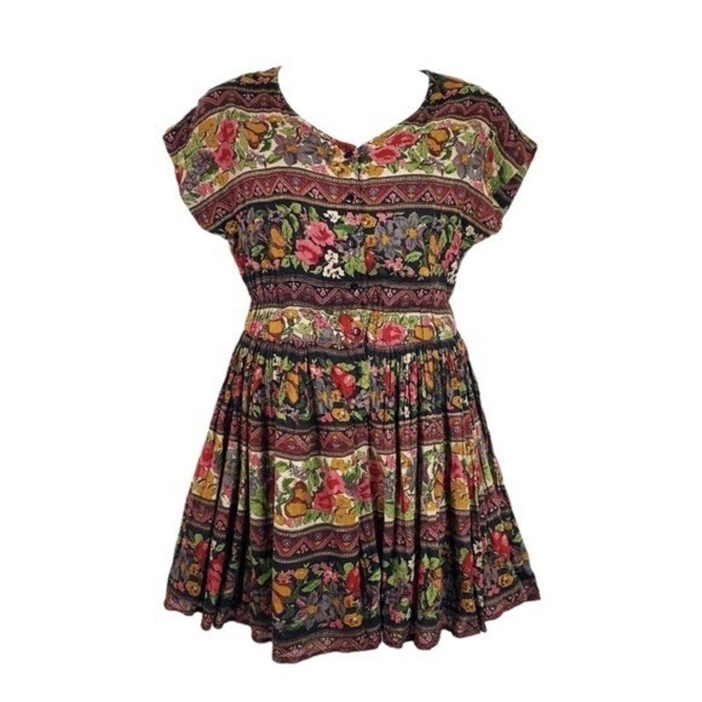 Erika Taylor Sport Womens Vintage Fruit Floral Print Flowy Romper Size M
